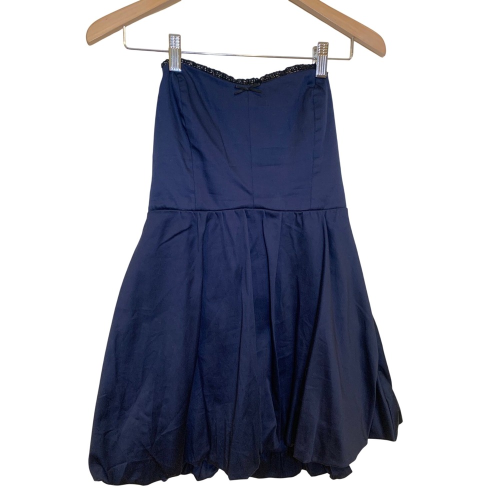 NWT Altar'd State Strapless Bubble Hem Lace Trim Coquette Mini graduationDress